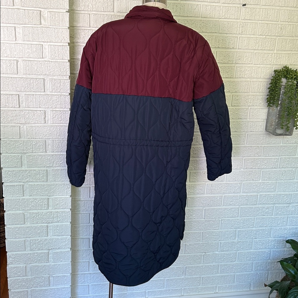 SUMMERSALT- long colorblock puffer coat black cherry - Picture 9 of 12